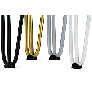 Metalinės plaukų segtuko tipo baldų kojos iš dviejų 10 mm skersmens plieninių strypų, 20 cm aukščio - 4 kojų komplektas, spalvos juoda, balta, pilka, auksinė