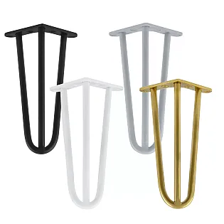 Galdgalvas matadatas tipa no trim 10 mm diametra stieņiem, augstums 30 cm - komplekts no 4 kājām, krāsas melna, balta, pelēka, zelta