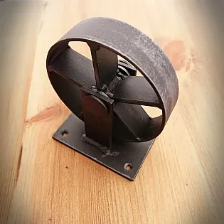 Tērauda dekoratīvie mēbeļu ritenīši ar diametru 11.5 cm, kopējais augstums 13 cm, komplekts ar 4 riteņiem