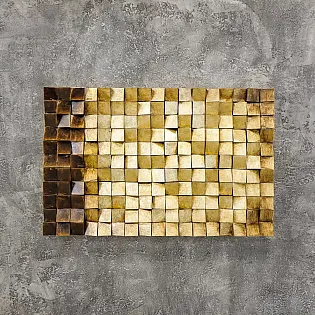 3D metālmāksla, zelta mozaīka 2, 110x70 cm