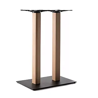 Galda pamatne no tērauda ar diviem neapstrādāta dižskābarža koka balstiem, augstums 72 cm 60 cm 106 cm, galda virsmām līdz 140x80 cm vai D120 cm