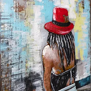 3D metallimaal, Lonely Girl, 80x120 cm