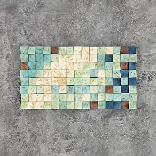 3D sienas dekors, koka, daudzkrāsains, 55x103cm