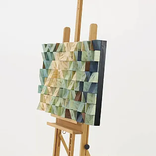 3D wall decor, wooden, multicolore mozaiko, 55x103cm