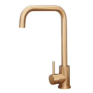 Elegant high faucet made of stainless steel, height 33.5 cm, spouts length 17 cm, black, antique or rose gold color