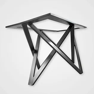 Handcrafted 3D steel table frame Triangles with top support, for large tables, length 130 cm, width 70 cm, height 72 cm