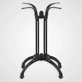 Izturīgs čuguna galda pamats 4 kāju dizains, melna krāsa, augstums 73 cm, piemērots 70x70 cm galda virsmām, svars 17 kg, tikai iekštelpām
