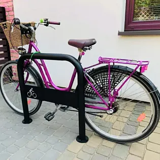 Kompakts apgriezts U veida velosipēdu turētājs stiprināšanai uz ietves, augstums 80 cm, platums 25 cm