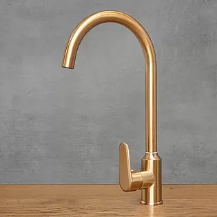 Stainless steel faucet, height 39 cm, spout length 17,5 cm, color Antique Bronze