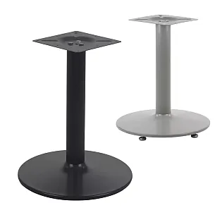 Coffee table base with central column, black or grey color, height 57.5 cm for round table tops up to 50-70 cm, bottom base diameter 46 cm