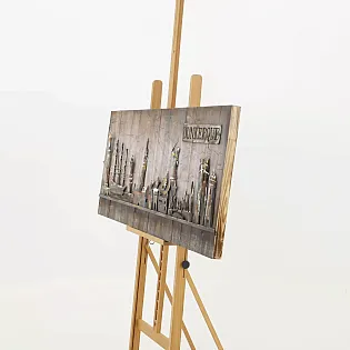 3D metallist seinakunst Dunkerquei sadama ja kai siluetiga tööstuslik merendusteemaline sisekujundus, mõõtmed 60x150cm