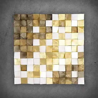 3D meno kūriniai, metalo tapyba, medinė mozaika, 75x75 cm