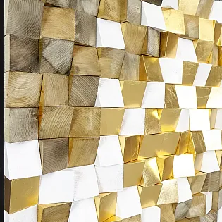 3D kunstiteos, metallimaal, puidust mosaiik, 75x75 cm
