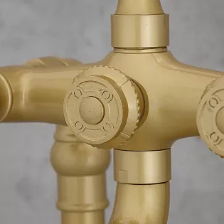 Freestanding floor bath faucet, color - antique brass, satined, height 101cm
