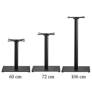 Tērauda kvadrātveida galda kāja ar apaļu kolonnu lielām galda virsmām līdz Ø110 cm, dažāda augstuma 60 cm, 72 cm vai 106 cm, jebkurā RAL krāsā