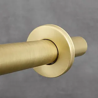 Decorative round bottle-type siphon, washbasin P-trap made of brass, in brushed antique brass colour
