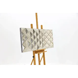 Luxury 3D Geometric Wall Art in Golden Tones for Modern Interiors, dimensions 150x56 cm