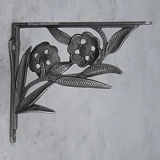 Decorative cast iron shelf holders Flowers, 21x18 cm, set of 2 pcs.