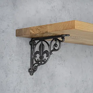 Kronšteins plauktam no čuguna Lily, augstums 16 cm, dziļums 22 cm, komplektā 2 gab.