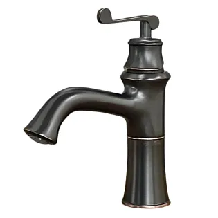 Retro stila izlietnes jaucējkrāns izgatavots no melna misiņa, augstums 23,5 cm, iztekas garums 13,5 cm