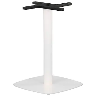 Centrālā galda kāja, augstums 71,5 cm, apakšējās plāksnes izmēri 49,5 x 49,5 cm, balta krāsa, svars 16,5 kg