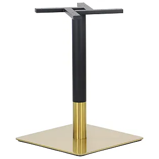 Central table base, made of stainless steel, goldblack color, bottom plate dimensions 50x50 cm, height 72cm