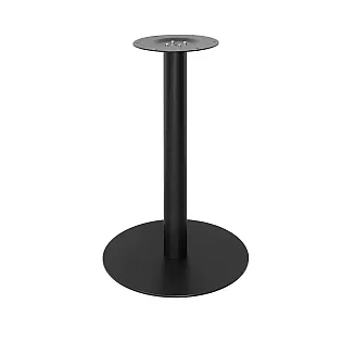 Ümmargune terasest lauajalg, musta värvi, kõrgus 71 cm, aluse läbimõõt 48 cm