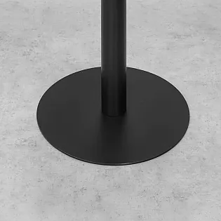 Apaļš kolonnas galda pamats no tērauda, melnā krāsā, augstums 71 cm, pamatnes diametrs 48 cm