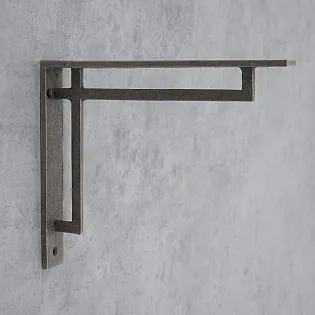 Čuguna plauktu balsts, kronšteins, augstums 15 cm, taisni leņķi, garums 18 cm, komplektā 2 gab.