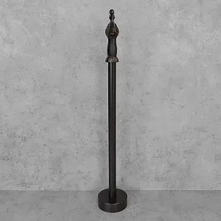 Freestanding floor brass bath mixer, color - black, satin, height 100 cm