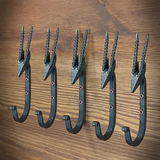 Drabužių kabykla, kaltas metalas, gazelės išvaizdos, aukštis 15 cm, 5 dalių rinkinys