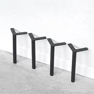 Black finish low height furniture legs 19.3 cm for cabinets, made from steel, planters media units powder-coated, sturdy modern metal legs, set of 4 pcs