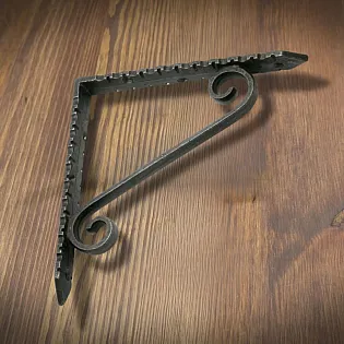 Cast iron shelf support, holder with a height of 15.5 cm and a depth of 15.5 cm, set of 2 pieces.