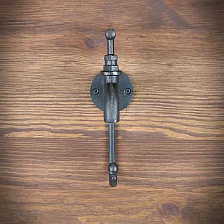 Vintage industriālie krānu sienas āķi 4 gabalu komplekts, čuguna ūdenskrāna dizaina āķi augstums 19 cm, neapstrādāta apdare
