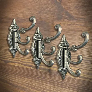 Clothes hanger set 3 pcs, cast iron, height 15 cm