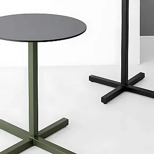 Modern cross-base steel coffee table leg, height 60 cm, fits tabletops up to 70 cm, available in any RAL color