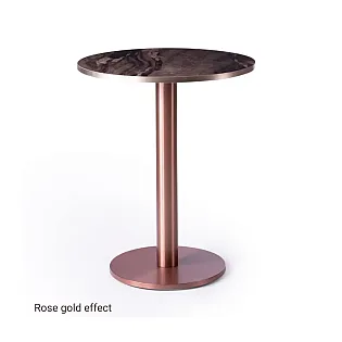 High-end brushed stainless steel central table leg HORECA, copper, rose gold gold effects, 60 cm, 72 cm, 106 cm height, fits tabletops up to 80 cm