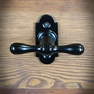 Black window handle, lenght 9,5cm, set of 4 pcs