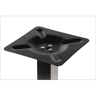 Stainless steel central table base, brushed, height 72.5 cm, bottom plate size 45x45 cm, for surfaces up to 70x70cm