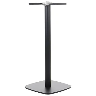 Central table base, height 109.5 cm, bottom plate dimensions 49.8 x 49.8 cm, black color, weight 16.5 kg