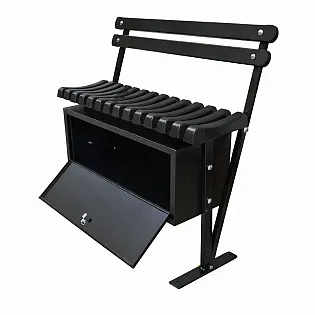 Metallist kalmistupink PVC-laudade ja lukustatava terasest panipaigaga