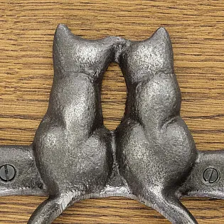Dubults drēbju pakaramais ar diviem kaķiem, 3 gab. komplekts, augstums 11,5 cm