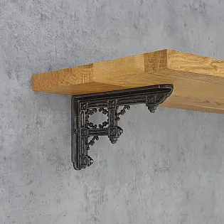 Cast iron shelf support, bracket, height 10 cm, right angles, length 15 cm, set of 2 pcs