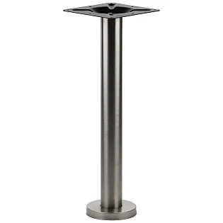 Nerūdijančio plieno metalinis stalo pagrindas su centrine kolona, tvirtinamas prie grindų, aukštis 72,5 cm
