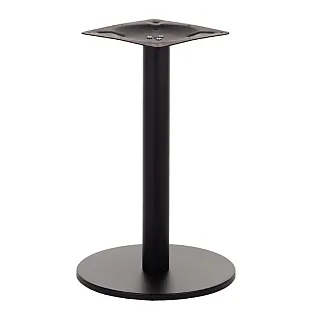 Central table base with central column, made from steel, black color, bottom plate diameter 45 cm, height 71.5 cm