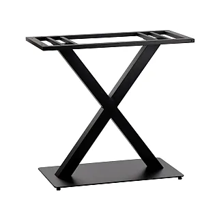X rėmas metalinis pagrindas dideliems stalo paviršiams, pagamintas iš plieno, aukštis 73 cm, dugno plokštės dydis 69,5x39,5 cm