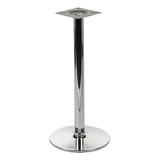 Kõrge metallist lauajalg keskse sambaga, kroomviimistlusega, kõrgus 110 cm, läbimõõt 46 cm
