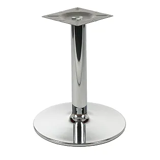 Madal kroomviimistlusega lauajalg keskse sambaga, kõrgus 57,5 cm, aluse läbimõõt 46 cm