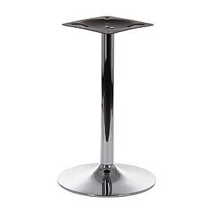 Centrālā ēdamgalda kāja, hroma krāsa, augstums 71,5 cm, apakšējās plāksnes diametrs 45 cm