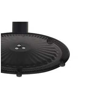 Centrālā metāla galda pamatne no tērauda ar centrālo kolonnu, melnā krāsā, augstums 72,5 cm, apaļas apakšējās plāksnes diametrs 45 cm